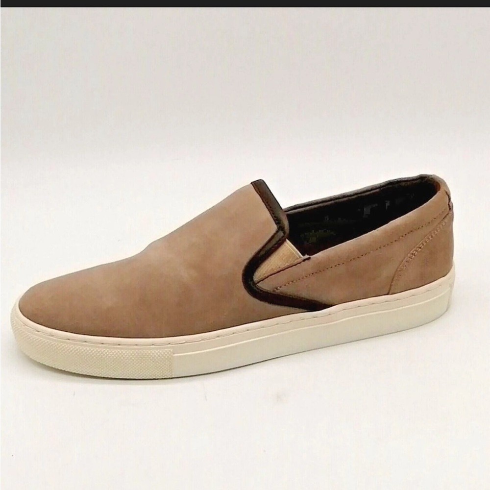 Blake McKay Slip On Loafer Sneaker gray Brown Leather Elastic Side 11.5